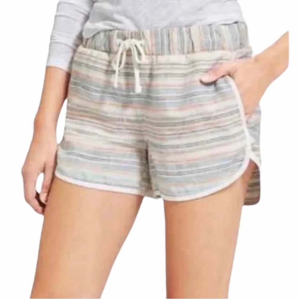 Athleta Jacquard Sandbar Shortie Linen Shorts Size 6 Small Beach Summer Pool EUC - Picture 2 of 10